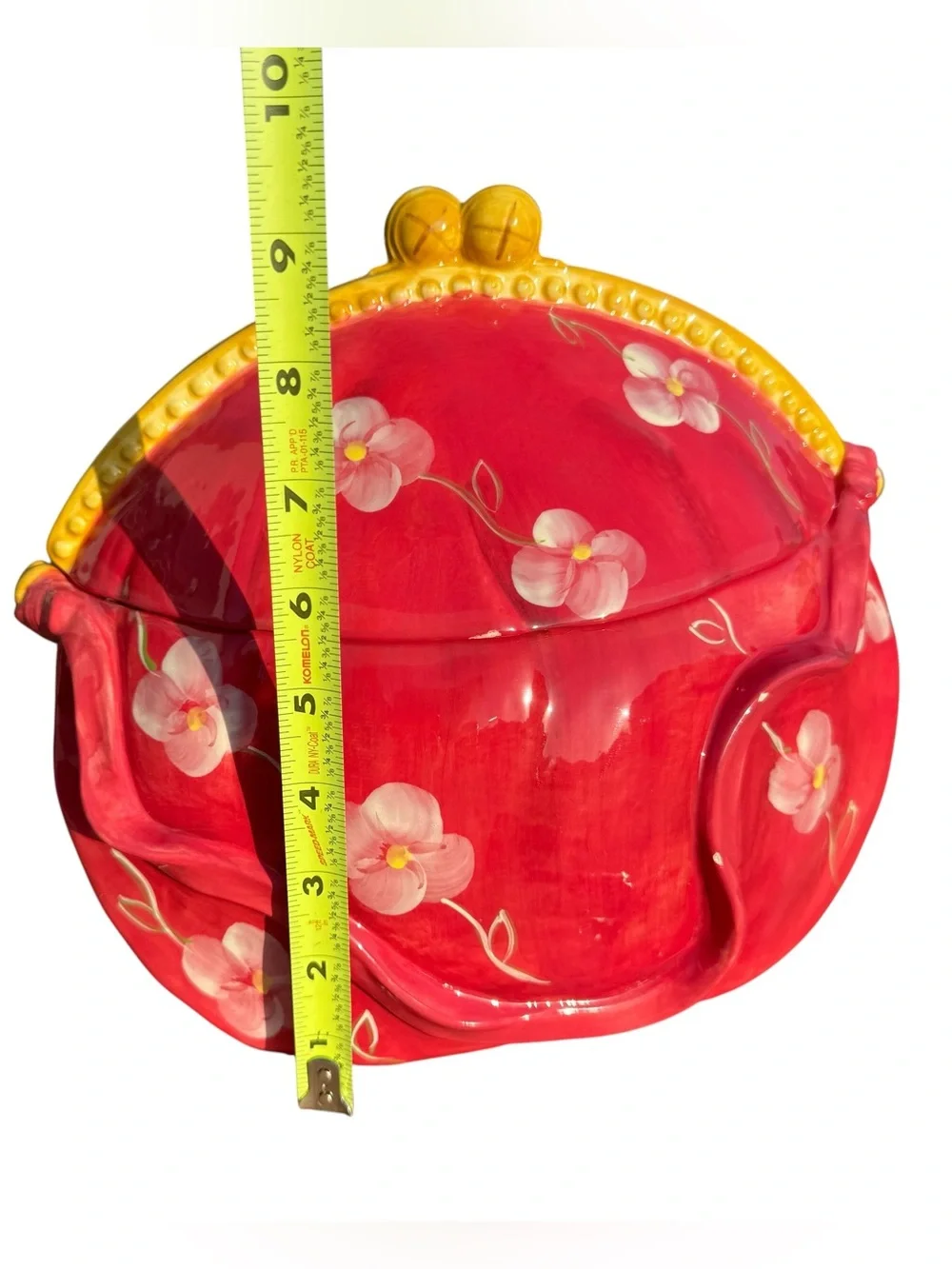 Debi Collins Purse Cookie Jar Floral Ceramic Cottagecore Grandmillennial Decor